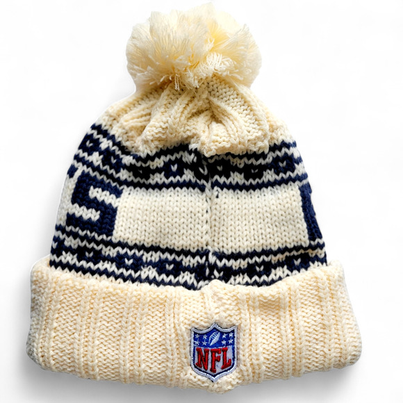 NWT New‎ England Patriots Chunky Knit Pom Beanie Fleece Lining Unisex OSFA - Picture 5 of 5
